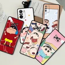 

Black Phone Case For Xiaomi Mi Poco X3 NFC 11T M3Pro F3 11 Antifall Cover 10T Redmi Note 9S 8Pro Soft Sac Cute Crayo Shin-Chan