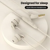Soft Silicone Headphones Wired Handsfree Type C 3.5mm Jack Earphones In-Ear Sleep Wired Headset With Mic In-line Control Earbuds 2