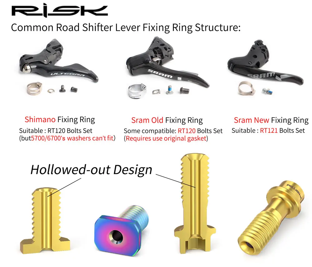 Risiko Fahrrad Schalthebel Befestigungs schrauben Titan Fahrrads ch raube Fahrrad Schalt klemme Rings ch raube feste Mutter für sram shimano r8000 – Detail 3