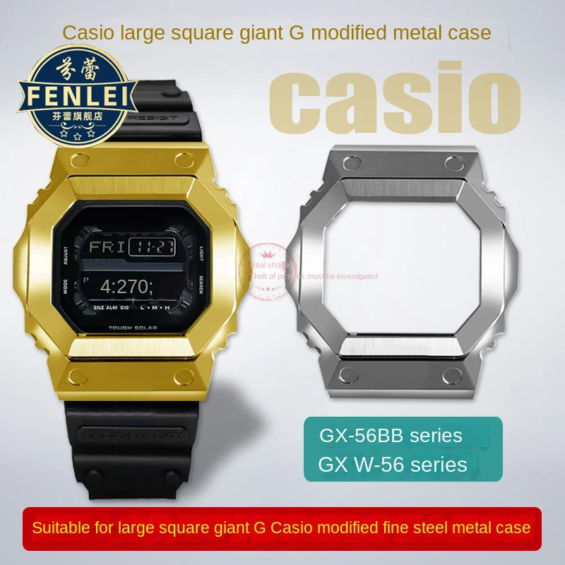 Per Casio G-Shock Giant G Block Gx-56Bb Gxw-56 Series Retrofit Cassa Dell'Orologio In Acciaio Inossidabile In Metallo Accessori Per Orologi In Argento