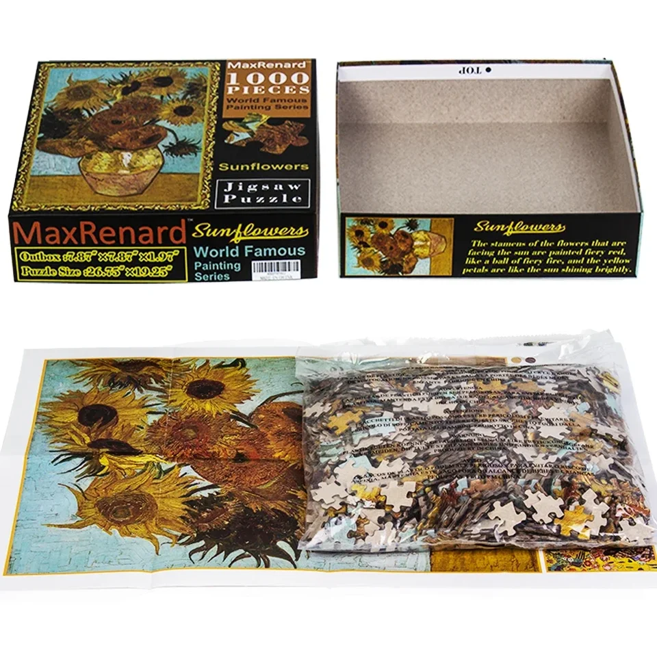 1000-Piece Van Gogh Irises Jigsaw Puzzle For Adults - MaxRenard Art Collection