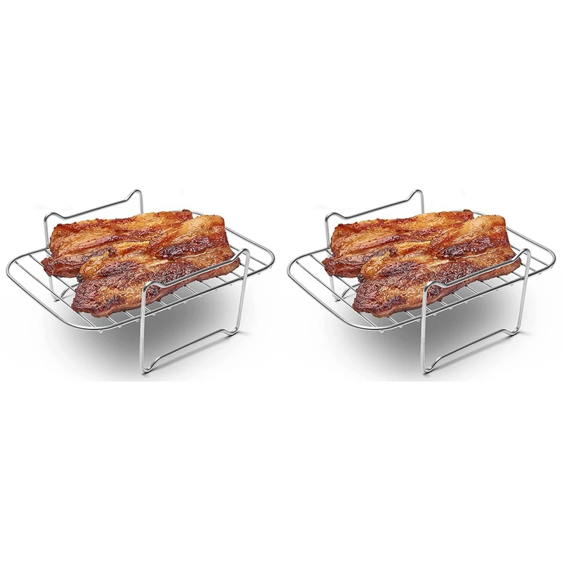 2X Air Fryer Rack For Double Basket Air Fryers, Air Fryer Accessories