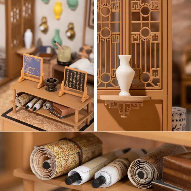 Cardboard Bjd Furniture Wooden Mini Doll Furniture Dollhouse