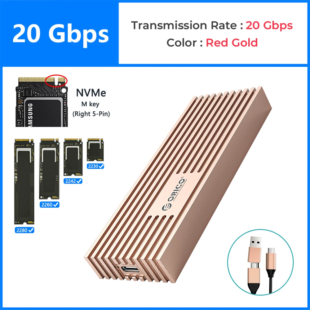 ORICO M.2 SSDNVMeケース Thunderbolt 40Gbps Amazon.com: ORICO 40Gbps M.2 NVMe SSD Enclosure with Cooling
