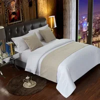 Hôtels chez l'habitant drapeaux de lit décoratifs Simple couleur unie serviette de lit doux confortable coussin de queue de lit taie d'oreiller câlin 6
