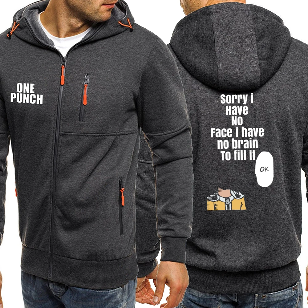 

Japanese Cartoons Anime One Punch-Man Hoodies For Men Tracksuit Fashion Clothes Autumn Zipper Clothes Hip Hop Hoody