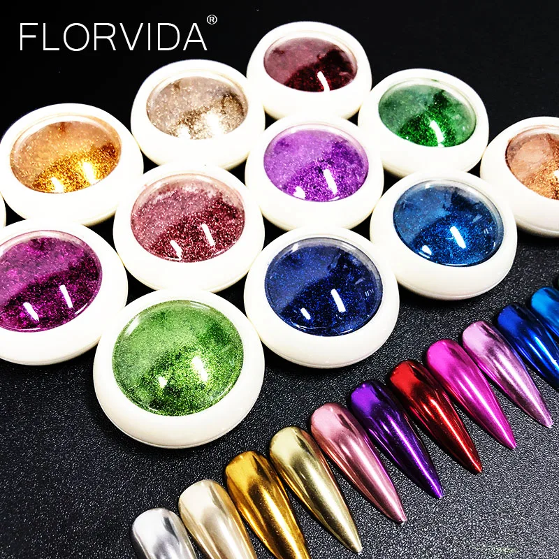 Nail Powder Nail Pigment Nail Glitter Nail Decoration Nail Decorations Nail Art Magic Mirror Powder Laser Charm Pigment Glitter Holographic Chrome Dust Rub On Nails Sparkly Decorations Manicure