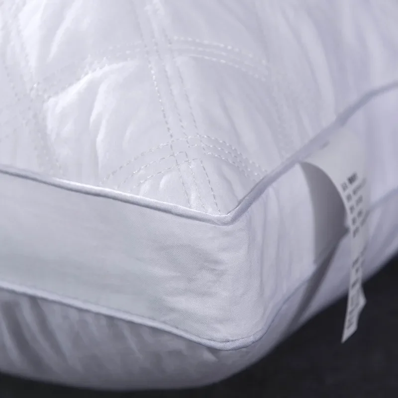 

1pcs White Soft Feather Fabric Pillow Sleep Pillow stretch Neck for Sleeping Hotel standard and Home Supplies bed pillow