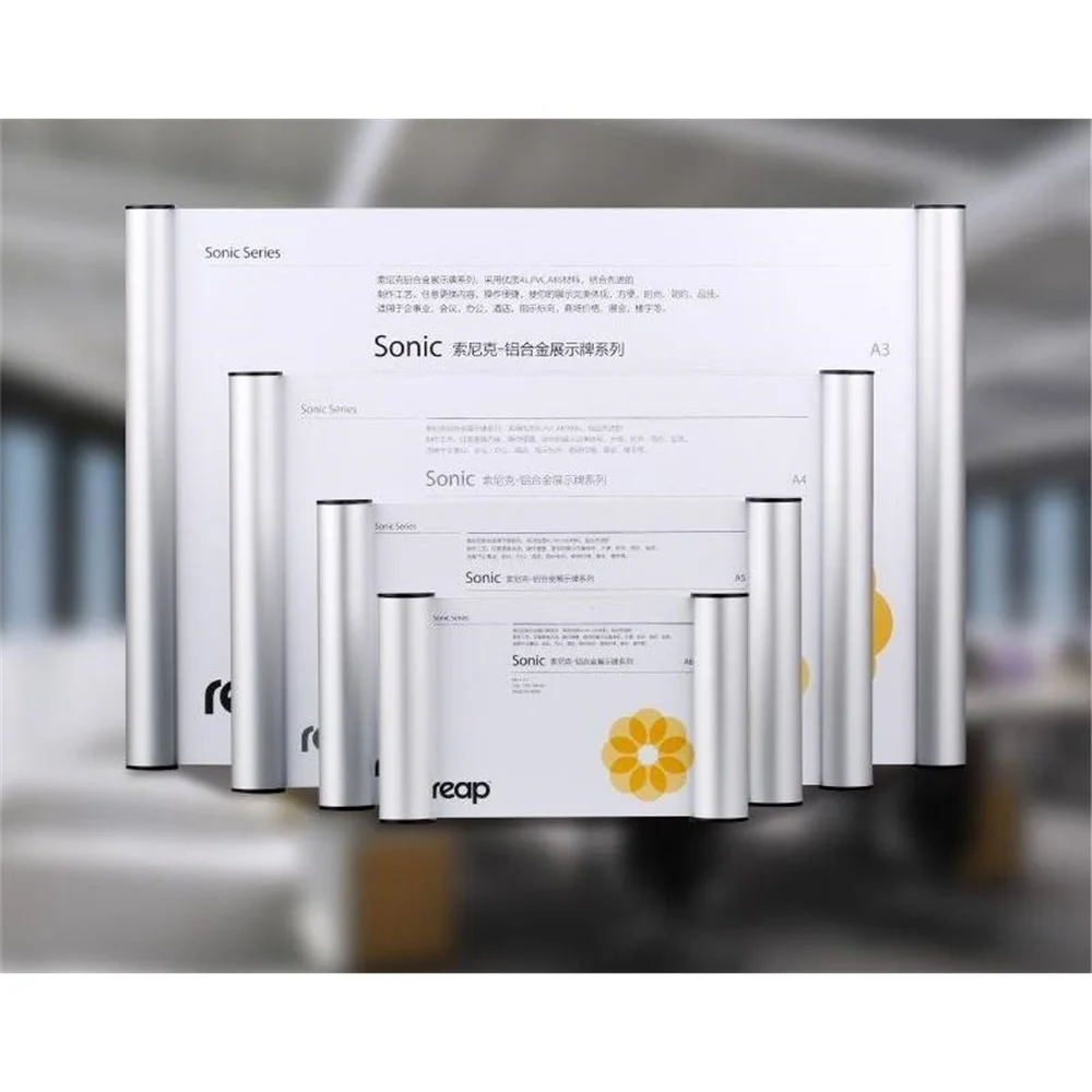 Reap 3118 Sonic Aluminium A7 Landscape Indoor Horizontal Wall Mount Sign Holder Name Card Display Info Door Signage Frame Case