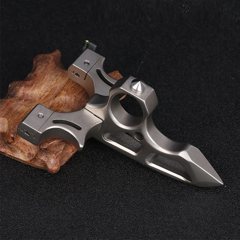 304 Stainless Steel Ring Slingshot Venomous Sting Fast Pressing Clip Flat Rubber Band Slingsshot Outdoor Hunting and Shooting 2