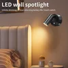 Magnetic Base USB Rechargeable LED Cordless Wall Light Touch Switch Black White Gold Silvery Dimmable Bedside Lamp For Reading 1
