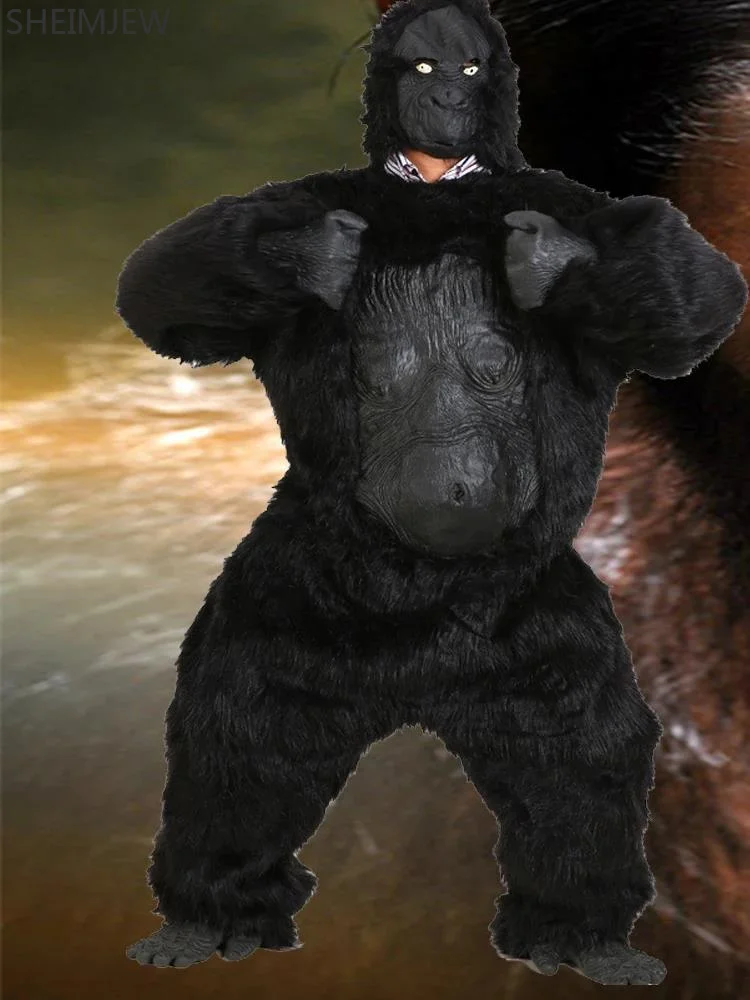 

New Halloween Horror Animal King Kong Cosplay Costume Black Gorilla Stage Perform Costumes Festival Funny Anime Adult Jumpsuit