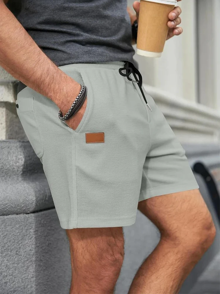 

Шорты мужские повседневные с завязками, дышащие свободные прямые спортивные, для фитнеса, летние модные, 2024