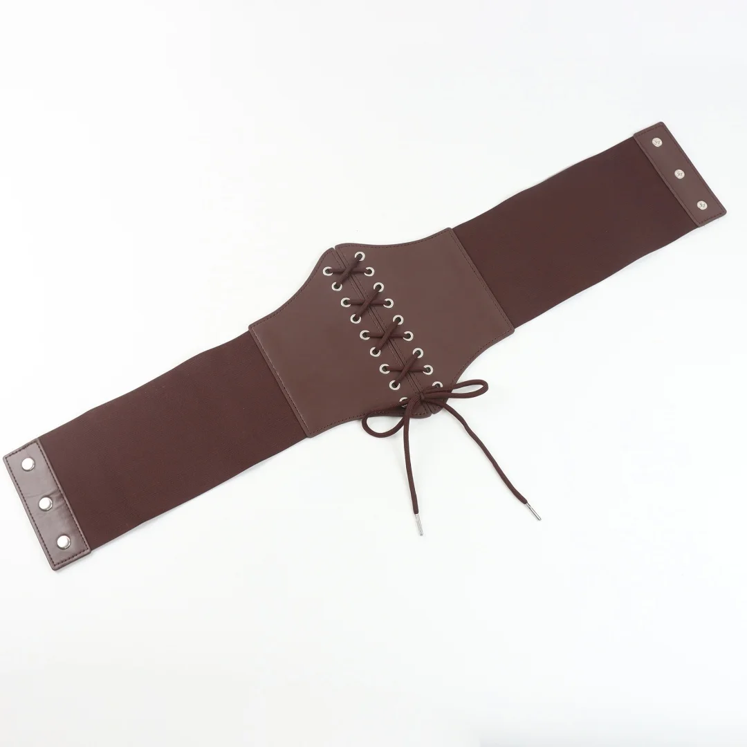 Kunstleder-Korsett für Damen mit Schnürung, Sexy Bodyshaper, Gothic-Kleidung, Unterbrust-Gürtel für Mädchen, Clubwear, Bustier, Mittelalterlicher Gürtel – Detail 8