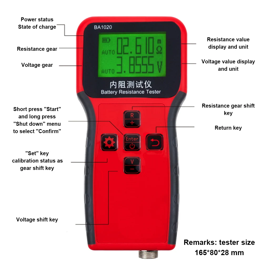 

DC100V High-precision Professional Battery Voltage Internal Resistance Tester 18650 Battery Test Instrument True 4wire for Car
