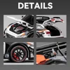 Scale 1:24 Audi RS6 Modified Version Alloy Toy Sports Car Model Doors Opened Music Light Miniature Vehicles for Kids Gifts Toys 3