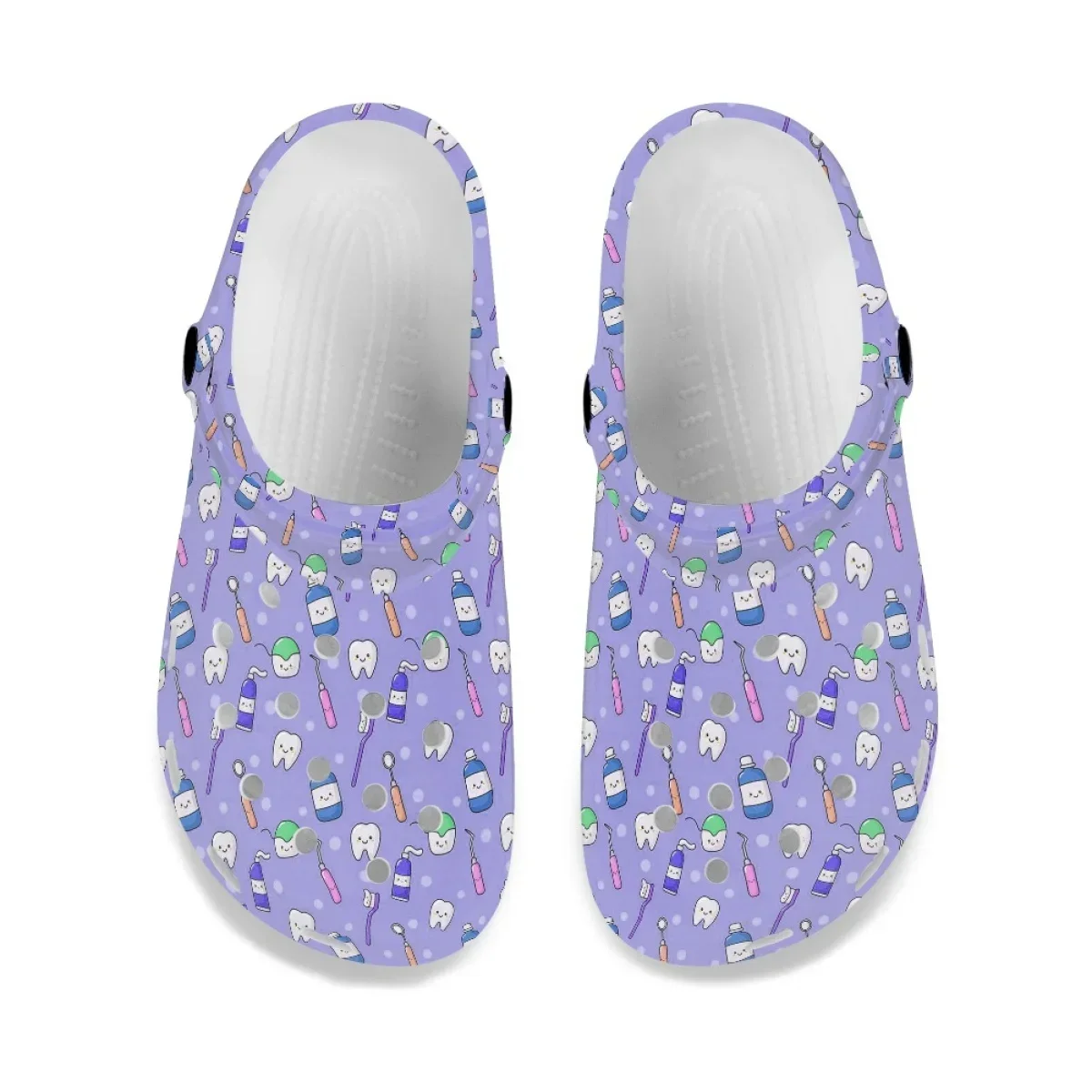 Fashion Teeth Women's Nursing Shoes Breathable Non-Slip Beach Waterproof Clogs Soft Sole Sandals Comfortable Bedroom Slippers