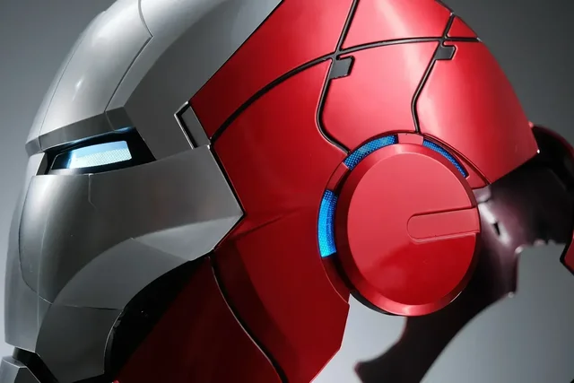 音声制御付きmk5アイアンマンヘルメット、発光マスク、開閉
