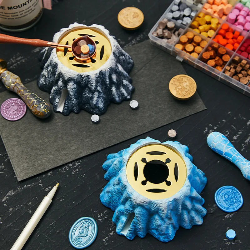 Creative Resin Volcano Iceberg Sealing Wax Furnace Stove Pot Sealing Wax Spoon Candle Stamp DIY Stamp Craft Gift