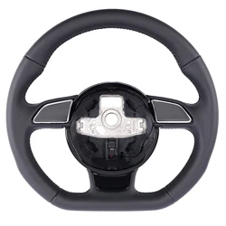 For Audi A4 B8 A3 A5 A6 A7 Q3 Q5 Q7 Black full leather multifunctional steering wheel