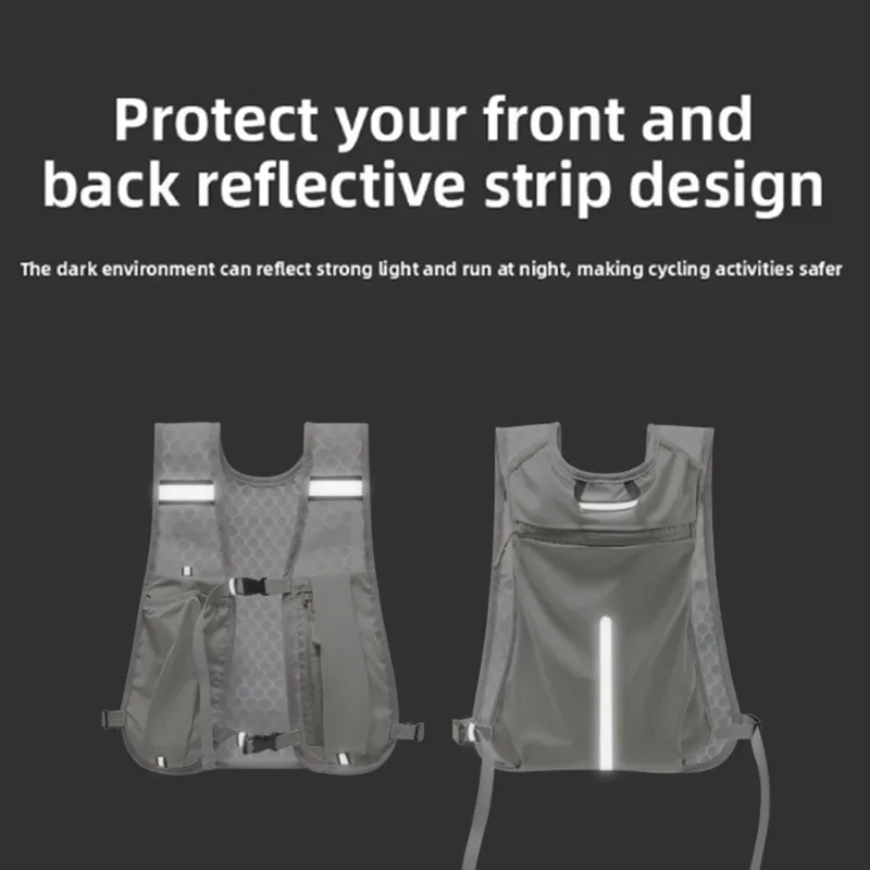 Lightweight Reflective Running Vest for Cycling & Jogging - Hydration Chest Pack with Phone Storage Pocket, Hands-Free Design