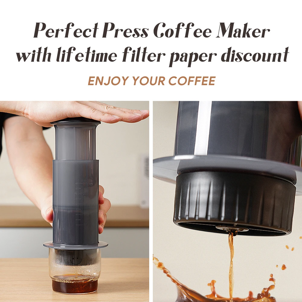 300ml 에스프레소 커피 메이커 휴대용 카페 프렌치 프레스 커피 포트 필터 종이 키트 바 AeroPress 기계 DIY 커피 세트