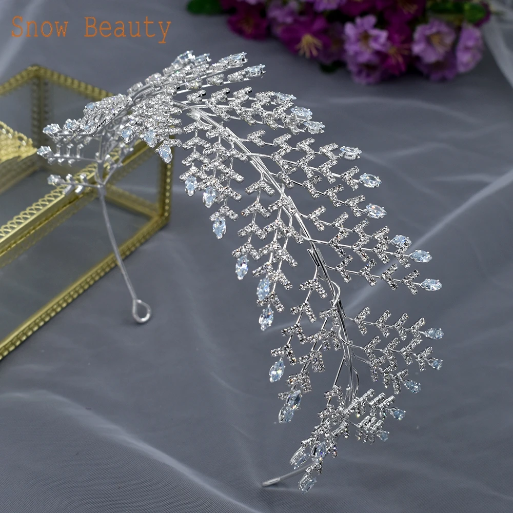 A01 Rhinestone Bridal Headpiece Pageant Headdresses Hair Jewelry Luxury Wedding Headwear Crystal Bridesmaid Girl Hair Ornament