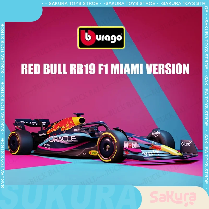 

Новинка Bburago 2023 Red Bull RB19 Майами версия масштаб 1/43 F1 автомобиль #1 #11 гоночная версия литая модель из сплава роскошный автомобиль игрушечный подарок