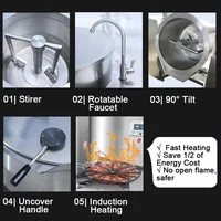 Marmite de cuisson industrielle électrique à induction personnalisée avec agitateur à pales inclinable pour usage commercial 3
