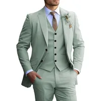 Customized Tuxedo Elegant Suit for Men 3 Piece Blazer Vest and Pant Set Notched Lapel High Quality Suit for Men Wedding Dress