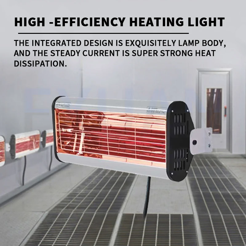 1000W Shortwave Car Infrared Lamp Electric Heater for Car Paint Drying in Garage or Bodyshop 220V Baking Paint Room Lamp
