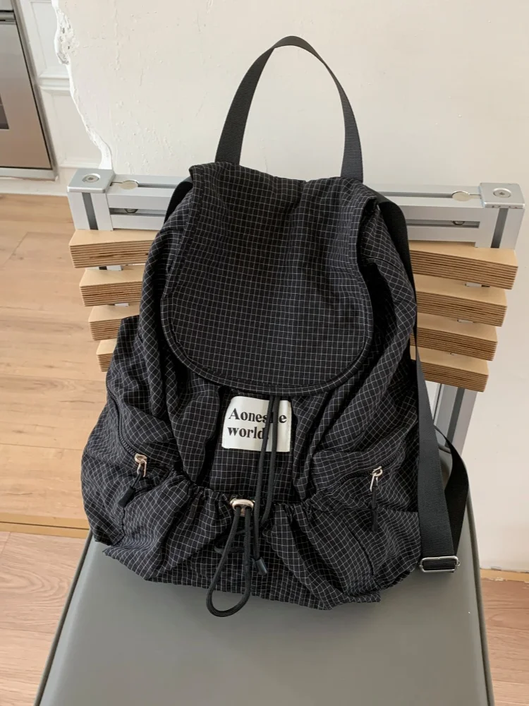 Fashionable Summer Nylon Backpack Women's Stylish Casual Double Shoulder Bag Korean Single Shoulder Bag Commuter Style Bear Lady