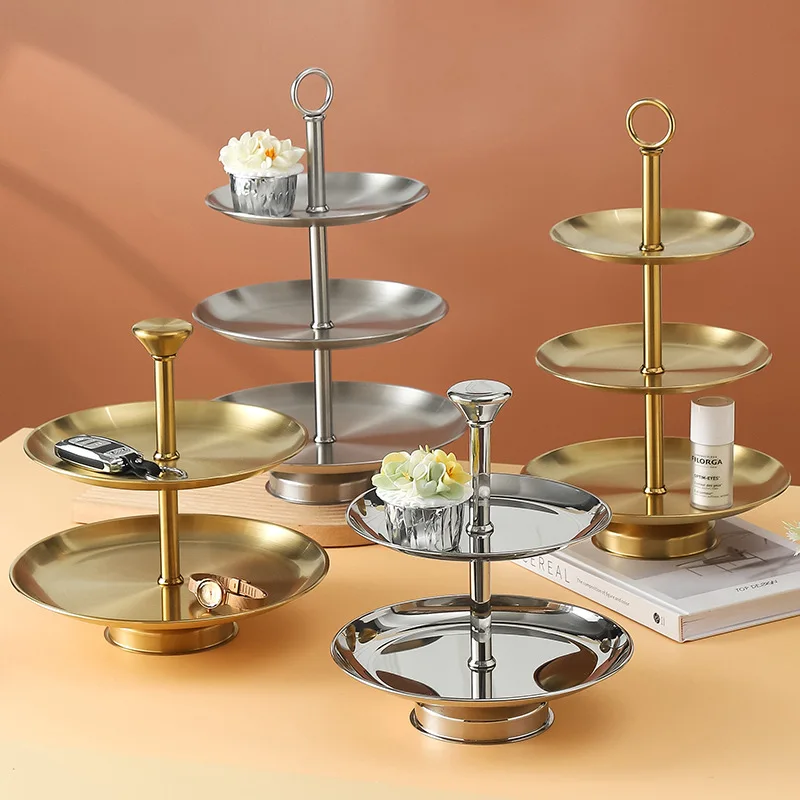 Stainless Steel Skewers with Two Layers of Fruit, Front Desk, Living Room, Hotel Tea and Cake Plate