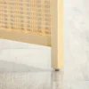 6' Folding Privacy Screen Indoor Room Divider w/ 2 Open Display Shelves, Natural 4