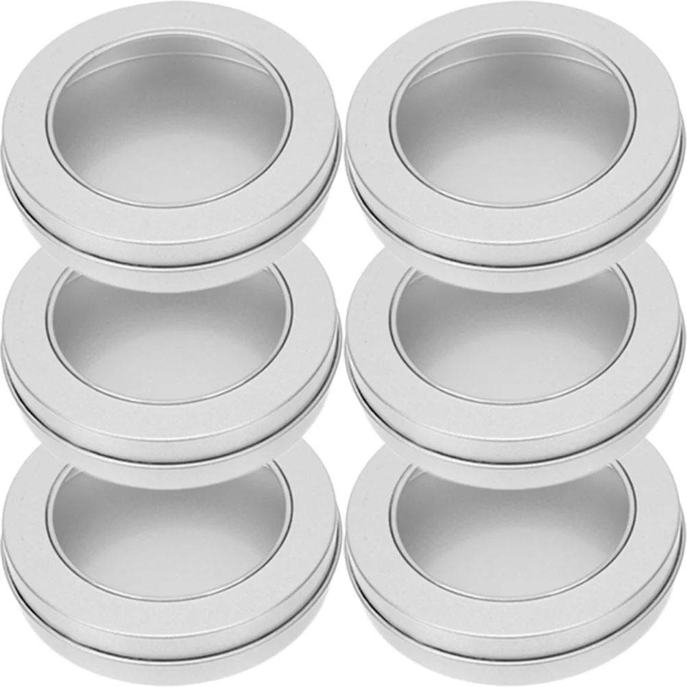 

6 Pcs Round Tinplate Box Gift Boxes Storage Decorative Empty Tins Case Can Cans Travel Candy Container