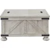 Farmhouse Coffee Table, Casual Cocktail Table with Storage Space, White 4