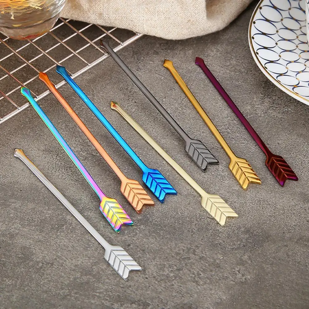 Dessert Picks Arrow Shape Anti-rust 304 Stainless Steel Wedding Party Buffet Picks for Stirring Fruit Dessert Fork