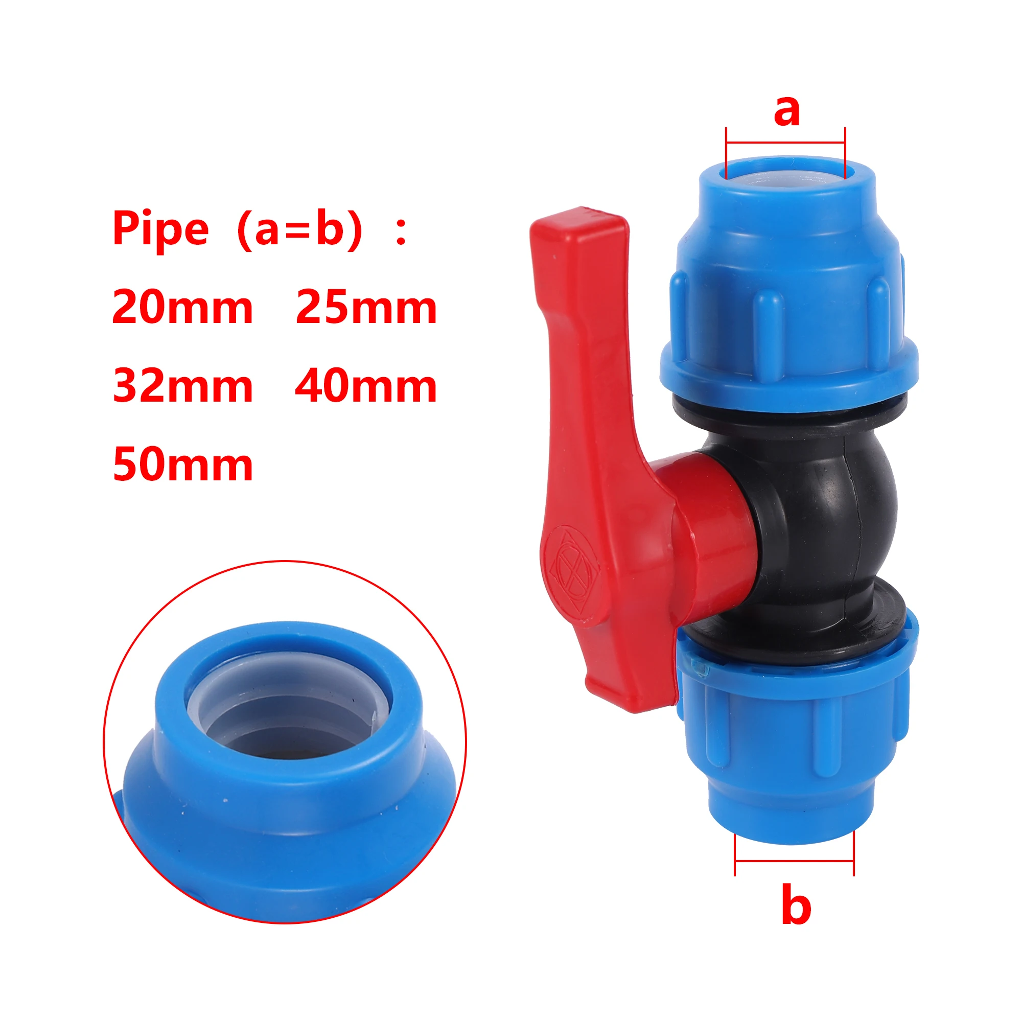 PVC PE Pipe Faucet Diverter Plastic Quick Ball Valve Garden Lawn Irrigation Water Pipe Fittings 20/25/32/40/50mm