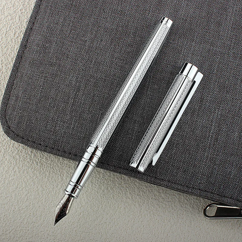 High Quality Stainless Steel Luxury Business School Student Office Supplies Fountain Pen New Ink Pen