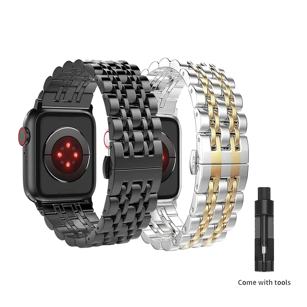 애플 워치 시리즈용 스테인리스 스틸 밴드, 울트라 2, 49mm, 41mm, 45mm, 40mm, 금속 스트랩, 아이워치 시리즈 9, 8, 7, SE, 6, 5, 4, 3