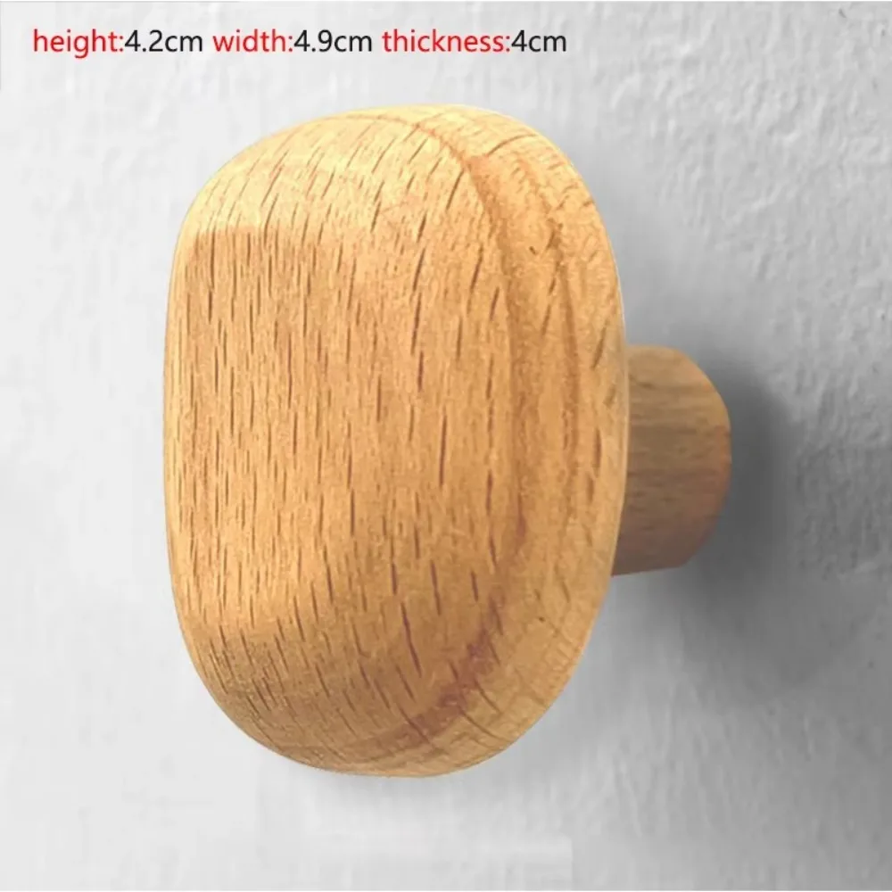 Pebble shaped Wall Mounted Coat Hook Natural Wood Key Hat Scarf Handbag Clothes Hanger Decorative Bathroom Rack Storage Hanger 4