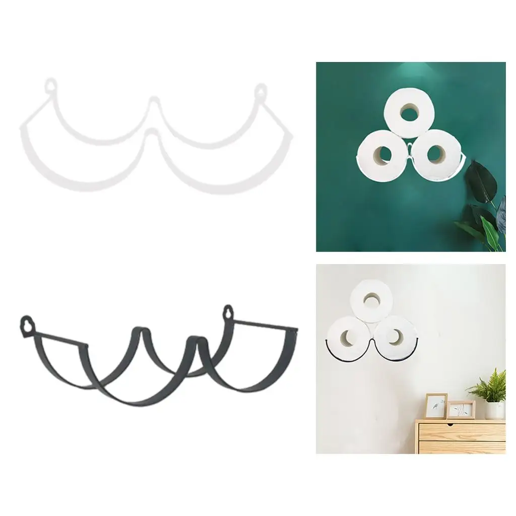 Toilet Paper Holder Paper Towel Dispenser Rack Wall Mount Organizer Iron Decor Tissue Holder Bathroom Storage Rolls Tissues