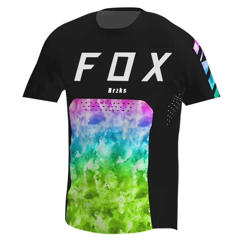 

2024 Men's T-Shirt Downhill Jersey MTB Foxbrzks Mountain Motorcycle Bike Shirts Offroad DH Cycling Jersey Clothing Short sleeve