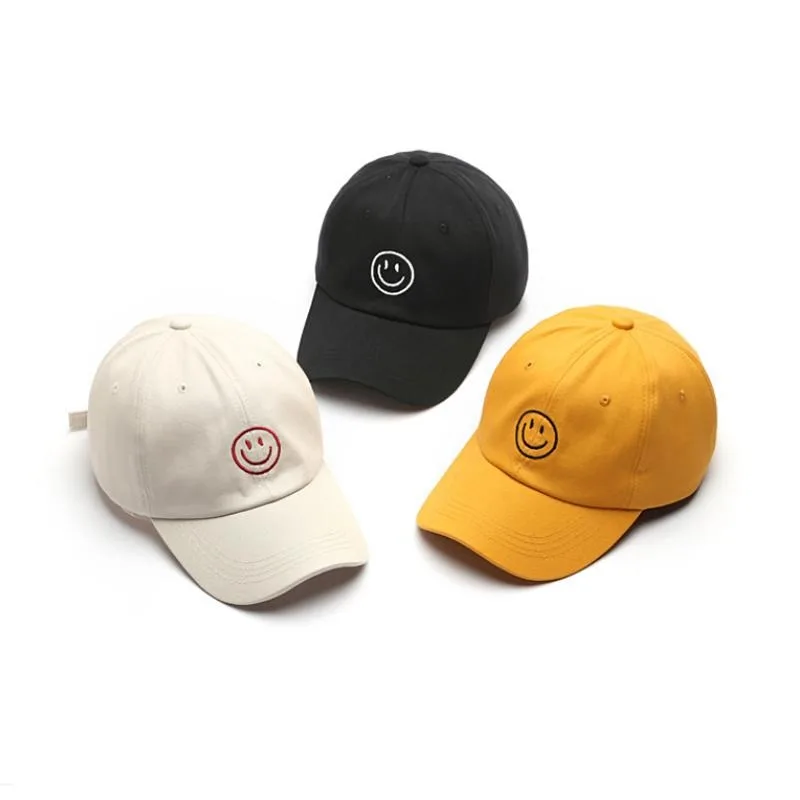 Sun Hats Ladies Baseball Caps 1pc Smile Face Baseball Cap Lettering Embroidery Cap Sunscreen Hat Light Weight Adjustable Hat for Daily Use