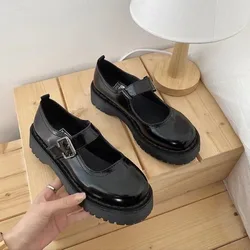 Shoes Mary Janes Women Heels Platform Lolita Mary Jane Shoes White Women's Shoes School Student College Sweet Low Heel Women 46