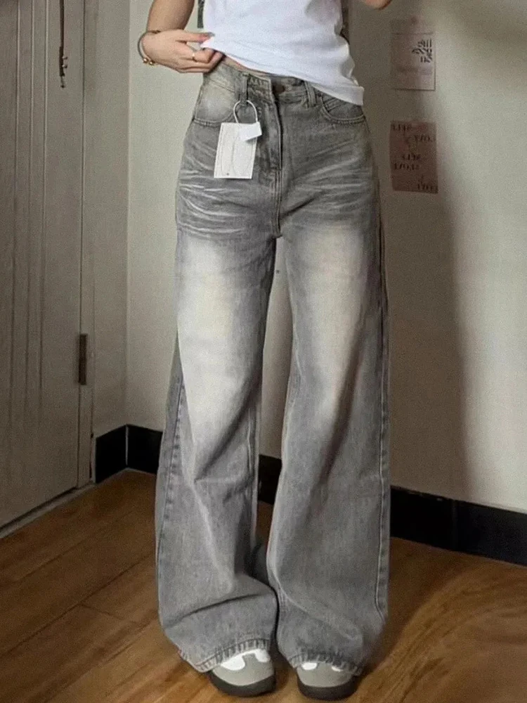 JMPRS Vintage Brown Women Jeans Streetwear High Waist Classic Wide Denim Pants Causal Harajuku Autumn Ladies Straight Trousers main image 1
