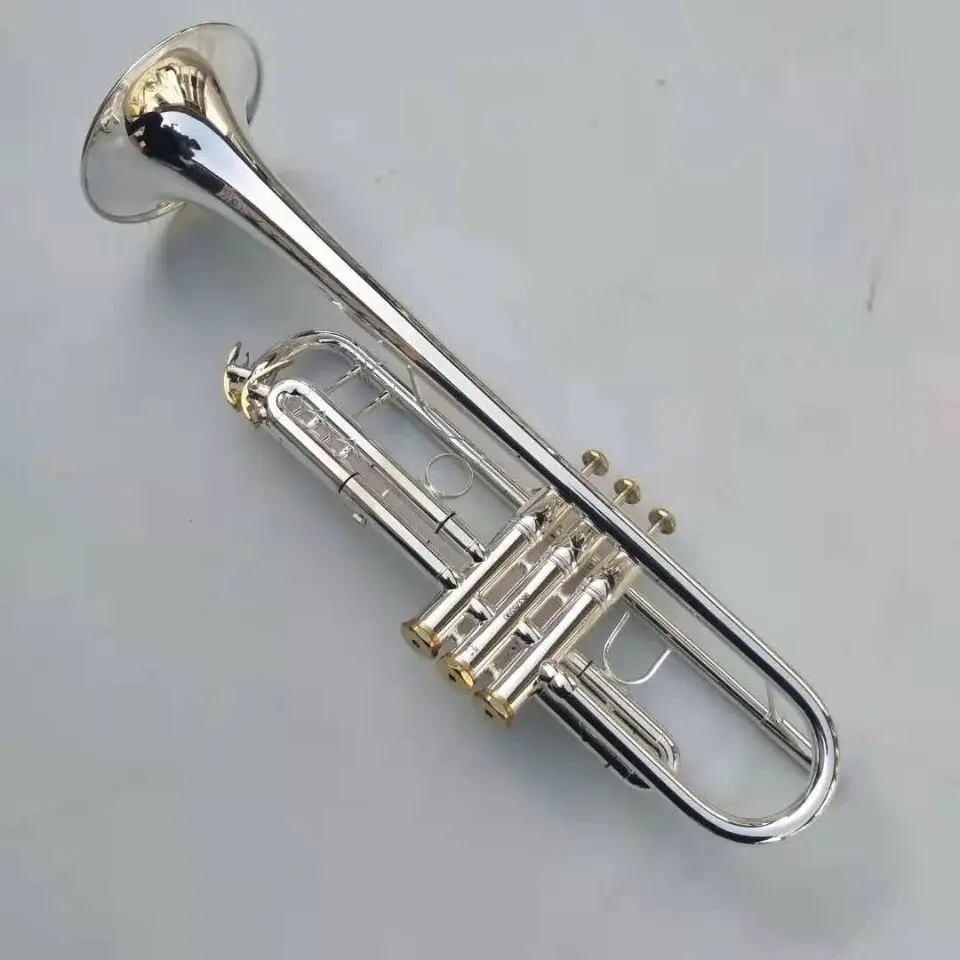 USA Trumpet B-flat-550 Structure Brass Silver Plated High Quality Trumpet Jazz Instrument