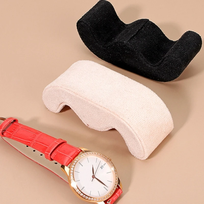 High Elasticity Deer Skin Watch Pillow Jewelry Display Cushion Tray E0BE