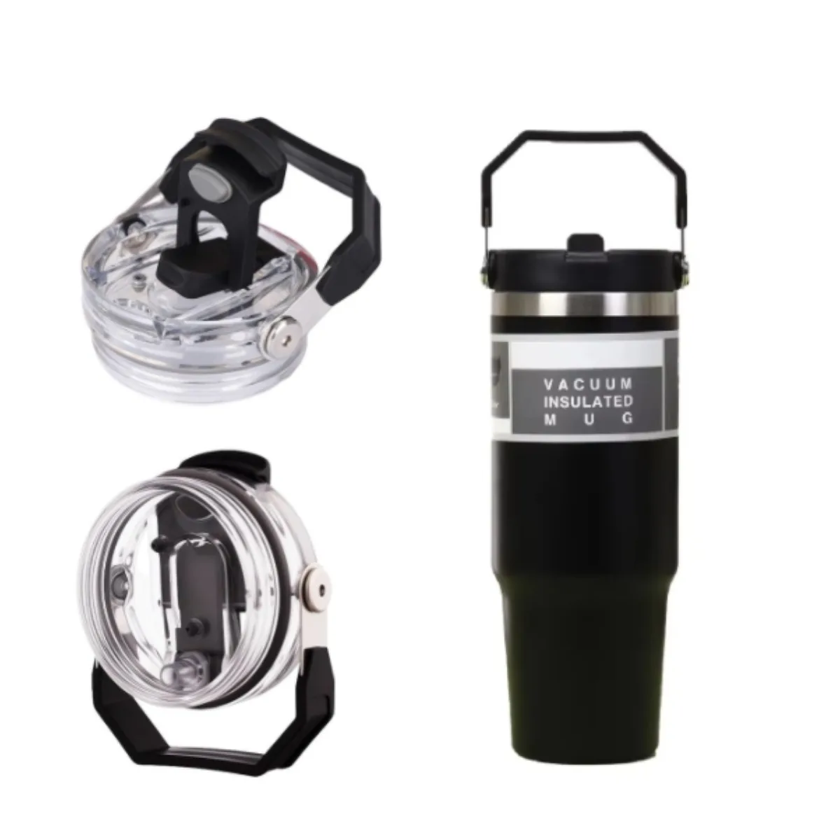 black 2 cup lids