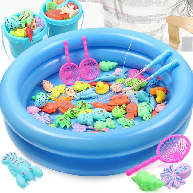Kids Magnetic Fishing Toys Set with Inflatable Pool Playing Water Baby Toys Fishing  Game Outdoor Toys Birthday Gift - AliExpress